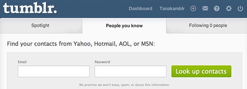 Lookup your email contacts | Tumblr
