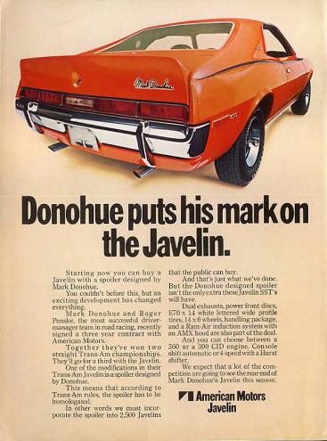1970 AMC Javelin Mark Donohue Edition Ad - USA