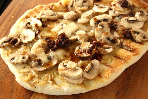Roger Mooking's Pizza with Roasted Garlic and Mushrooms