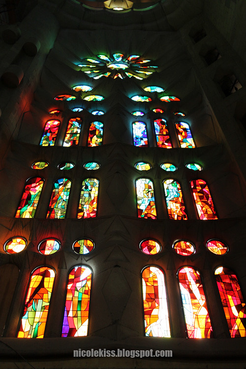 beautiful sagrada familia stained glass