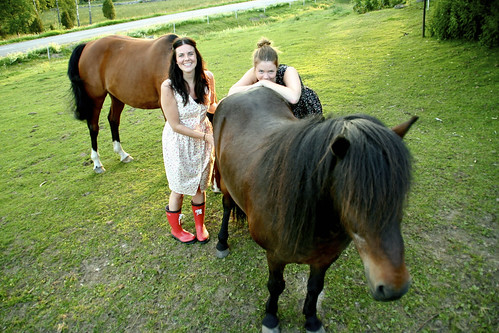 Sofia & Stina with the horses