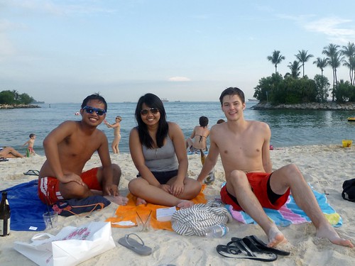 Day drinking in Tanjong Beach in Singapore