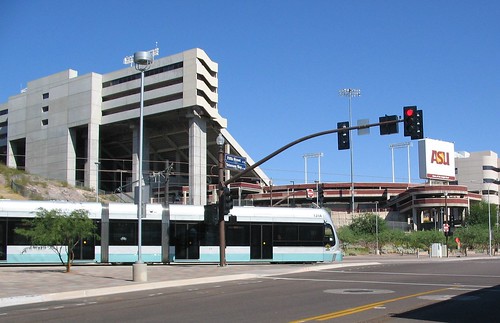 Light rail car Near Sun Devil Stadium