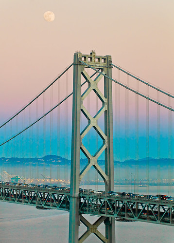 Day 17: I have a dream... Moon over the Bay Bridge, San Francisco