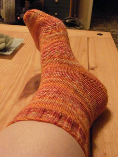 Self-Striping Sock - Orange
