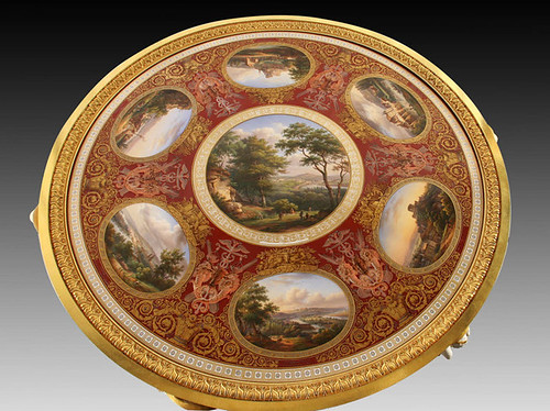009-Tablero del Velador con vistas de las orillas del sena 1841-1843-Porcelana de Sèvres-© 2005-2010 Musée du Louvre