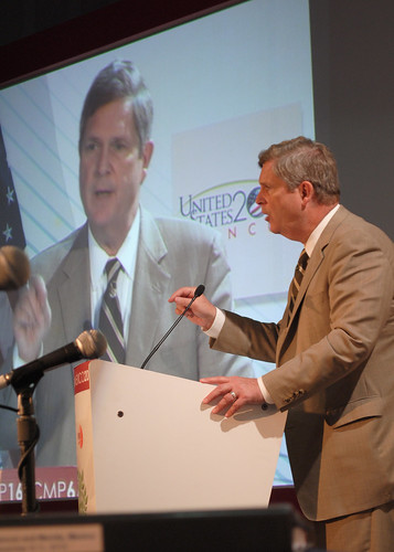 Agriculture Secretary Tom Vilsack makes remarks at the United Nations Climate Change Conference in Cancun, Mexico on Thursday, December 9, 2010. 