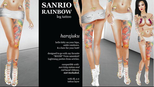 rainbow tattoo. actchio. sanrio rainbow tattoo