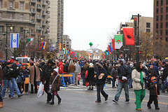 philly thanksgiving parade. it freaking snowed on us.