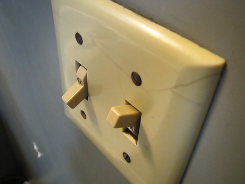 Light switch in the bathroom