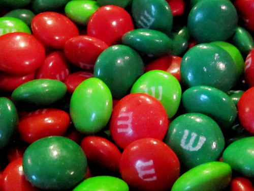 Red and Green Christmas M&M Candy