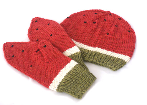 Suzanne's watermelon hat & mittens