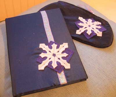 Snowflake notebook and pencil case