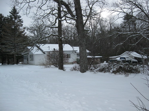 My neighbors' house in the snow