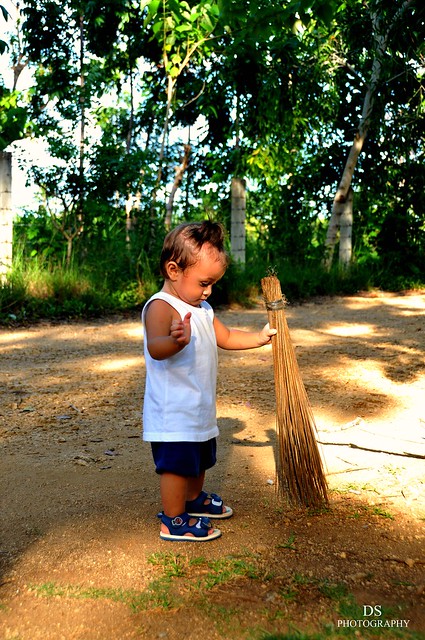 My little helper. This was taken during our vacation in Philippines