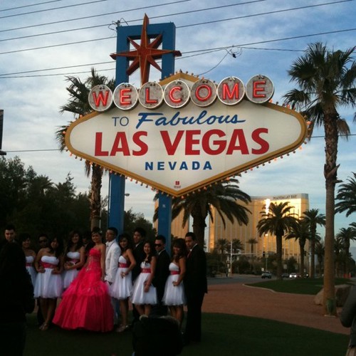 las vegas sign wedding. Pink dress wedding at the Las Vegas sign can#39;t make this stuff up, people