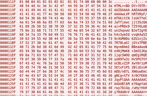 Hexdump of encrypted AIM+OTR Chat