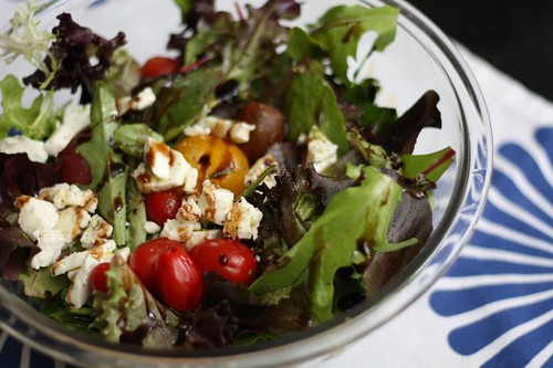 Arugula and Mixed Greens with Mozzarella, Tomatoes, Balsamic, and Olive Oil