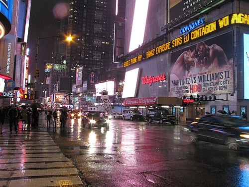 Near Times Square in the rain