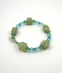 Light jade and Chinese crystal bracelet