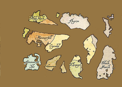 How the Tamriel Map could look like in the Elder Scrolls V: Skyrim!