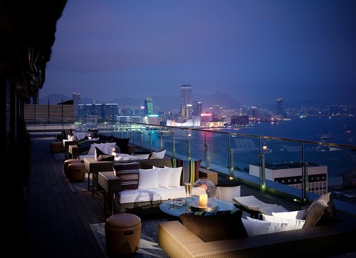 Hong Kong's sun set viewed at SEVVA's Terrace_mid
