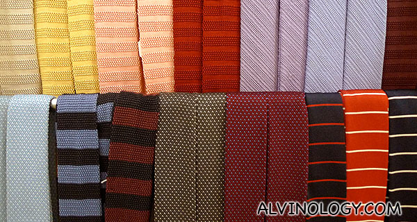 Colourful neck ties