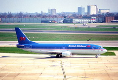 British Midland Airways Boeing 737-46B; G-OBMN@LHR;13.04.1996