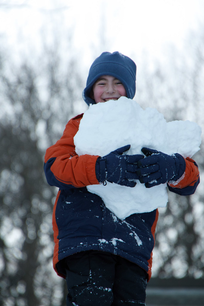 Jacob with an armful of snow