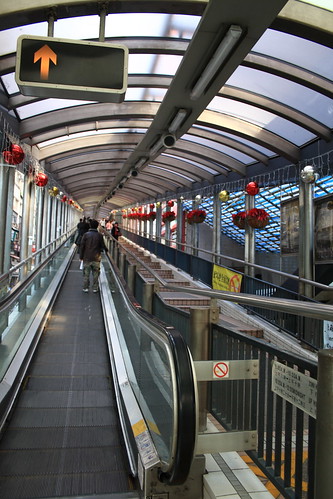The famous Central extremely long escalator