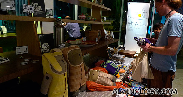 There's a dedicated corner to sell some handicrafts and artworks by local designers