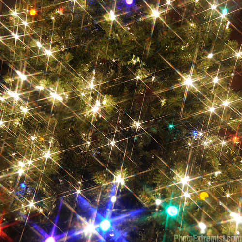 Christmas Tree Lights with 6X Cross Filter