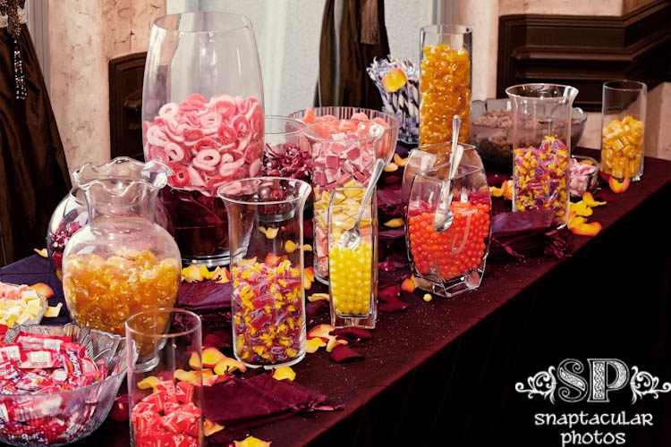 candy bar at wedding reception