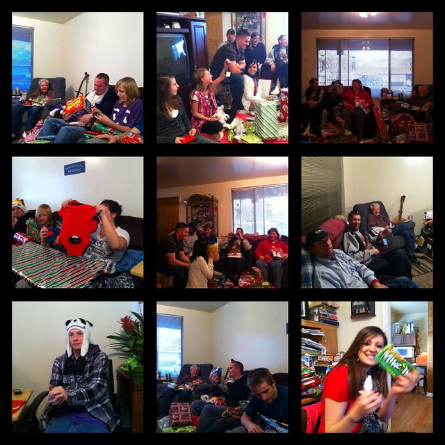 Opening presents collage