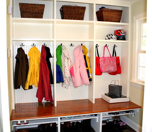 a well organized mudroom