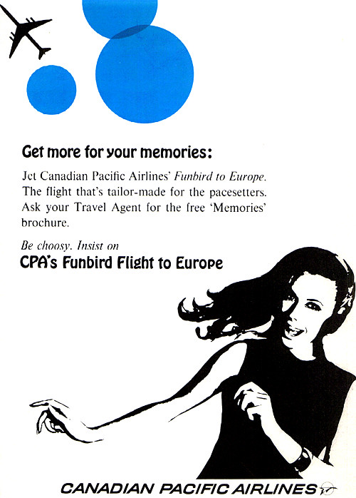 Vintage Ad #1,349: Some Fine 1960s Graphic Design from Canadian Pacific Airlines