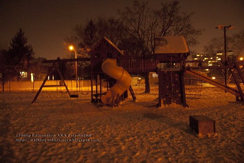 Slide and Playground at Night