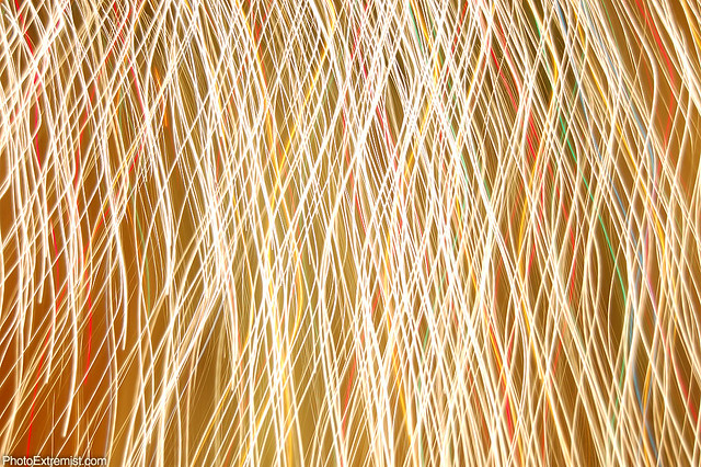 Abstract Golden Long Exposure of Christmas Lights