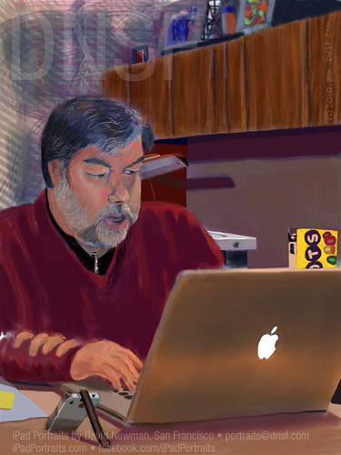 iPad Portrait Of Steve Wozniak at Work Today