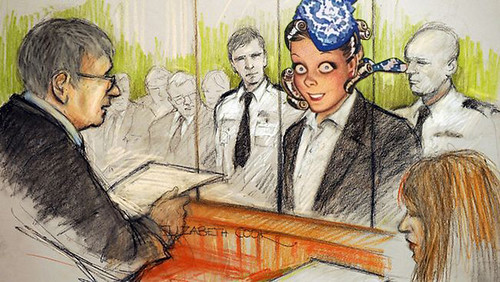 old gold crazy eyes in court