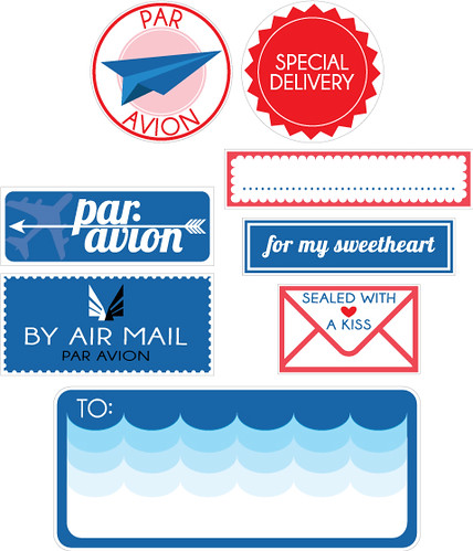 Free Par Avion Inspired Printable Stickers!