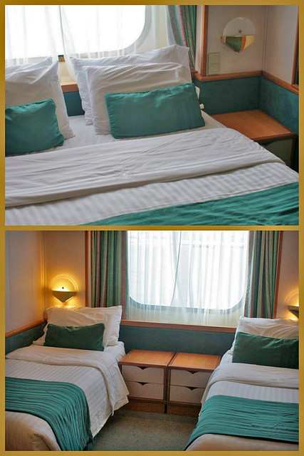 Oceanview Room - the double bed easily converts into twin beds!