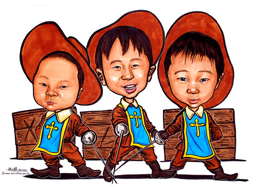 3 musketeers boy caricatures