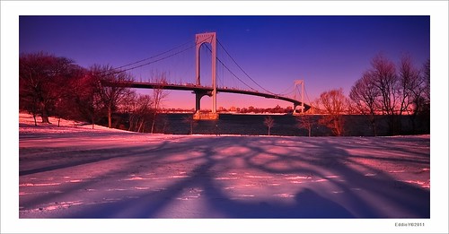 Whitestone Bridge Map. Sunrise at Bronx -Whitestone Bridge. Brilliant winter sunset on the Bronx-Whitestone Bridge, as seen from Francis Louis Park, New York.