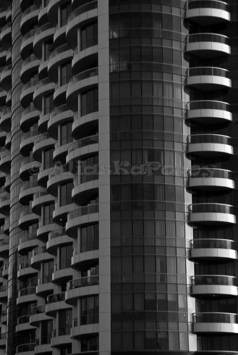 a building in black and white