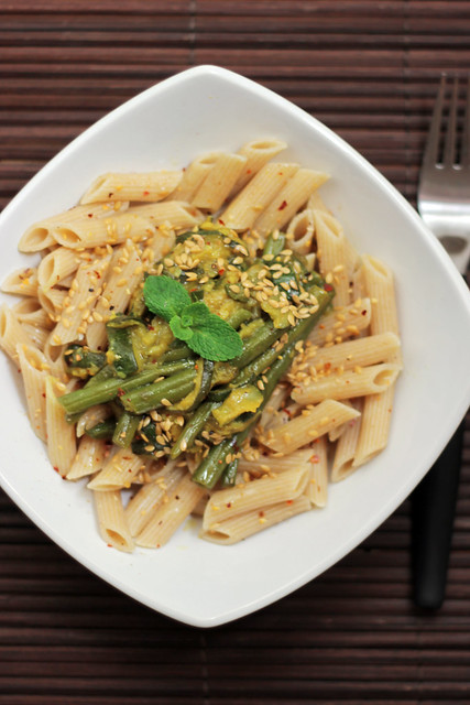 Green Beans, Courgettes and Mint Wholegrain Penne