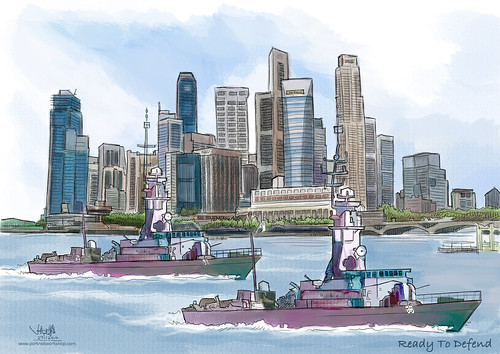 digital watercolour painting for Singapore Navy