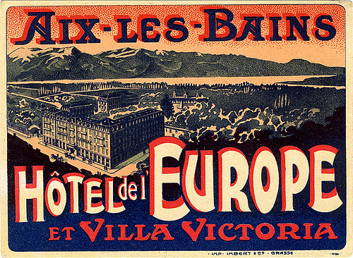 Hotel del Europe France by Art of the Luggage Label