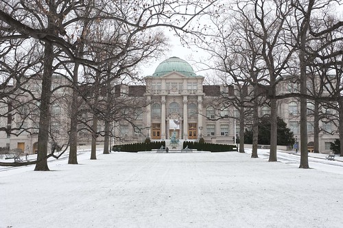 Library Building after the winter's first snow