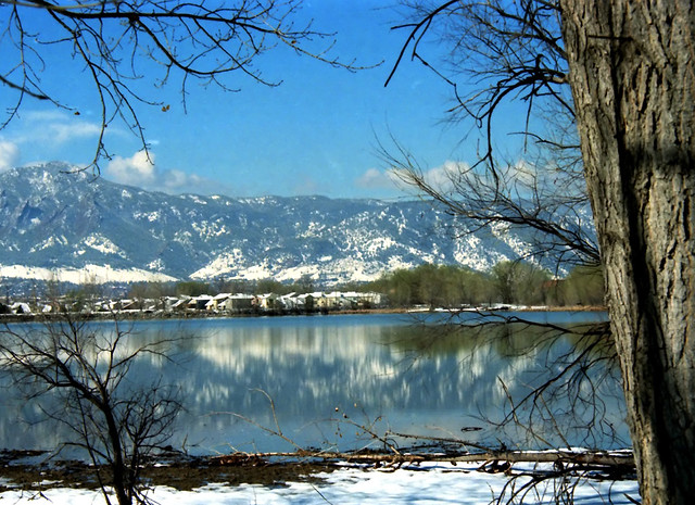 Rocky Mountain Winter Reflection in Spring - Boulder, USA by Batikart